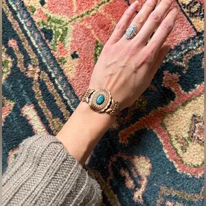 Gorgeous Vintage Native American Navajo Turquoise cuff Bracelet 💙